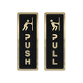 Push Pull Golden Black Glass Door Acrylic Signage Sticker Self-Adhesive 6.5 Inches Door Sign Sticker