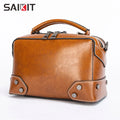 2019 New Fashion Ladies Shoulder Hand Bags for Woman Genuine Cowhide Leather Bags Rivet Retro Handbags