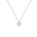 New 925 Sterling Silver Simple Inlaid Cz Platinum Plated Round Pendant Female Necklace Jewelry