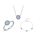 Daidan Classic Round Blue Eye Silver 925 Cz Zirconia Jewelry Sets for Women