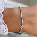 18K Gold & Rhodium Plated 2.5mm White CZ Tennis Stacked Bracelet Classic 925 Sterling Silver for Gift with Zircon Stone