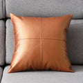 White Brown Leather Decorative Sofa Throw Pillow Covers Linen Cushion Case with Striped Leaves Pattern for Home Decor Hotels