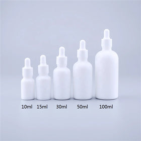 5ml 10ml 15ml 20ml 30ml 50ml 100ml Empty White Glass Dropper Bottles in Stock Essential Oil Vials with Matching Eye Dropper