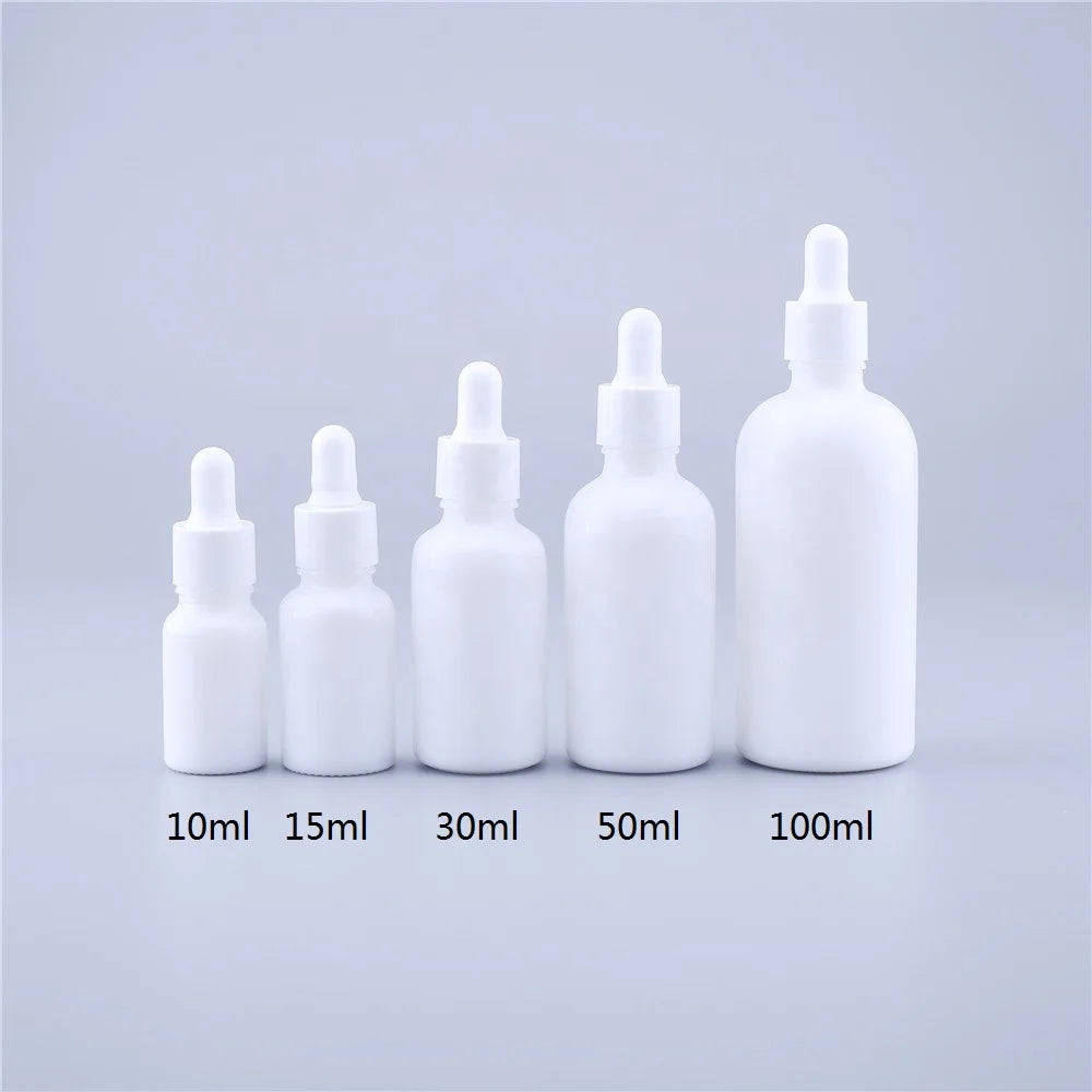 5ml 10ml 15ml 20ml 30ml 50ml 100ml Empty White Glass Dropper Bottles in Stock Essential Oil Vials with Matching Eye Dropper MegaBDM