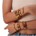 Korean Fashion Stainless Steel Bracelet Rose Gold Finish Elegant Simple Bangle Ornament for Cold Wind Protection