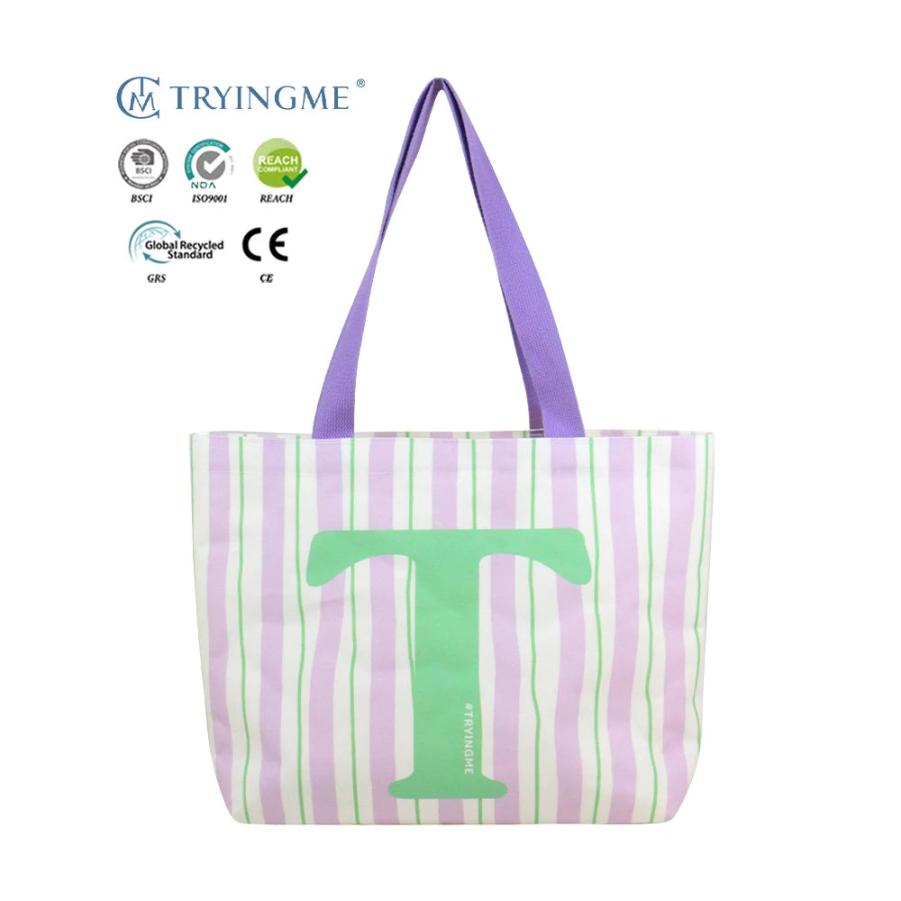 Large-capacity Simple Shoulder Tote Canvas Bag Custom Tote Bag Reusable Natural Gift Woman Cotton Tote Shopping Bag