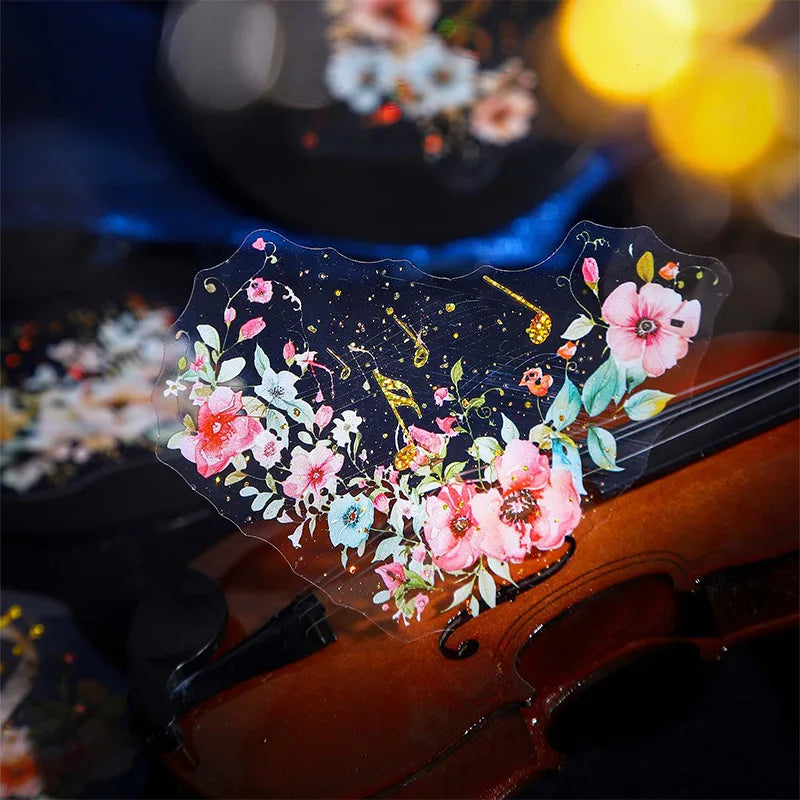 10 sheets per pack Sticker Pack Floral Melody Series Floral Music Theme European style bottoming 6 models