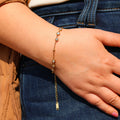 Jewelry Charm Bracelet Links 18K Gold Plated Stainless Steel Inlaid Zircon Geometric Bracelet Waterproof Non Tarnish