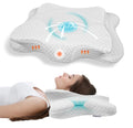 Cervical Pillow Contour Memory Foam Ergonomic Orthopedic Neck Support Pillow for Side Back Stomach Sleepers for Neck Pain Relief