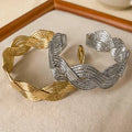 Fashion Twisted Weave Cuff Bangle Bracelet Personalized Exaggerated Twisted Women Adjustable Open Bracelets (KB8563)