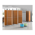 Modern MDF Wooden Folding Screen Wheels-Office Dining Living School Hospital Gym Home Office Partition Divider Commercial Use