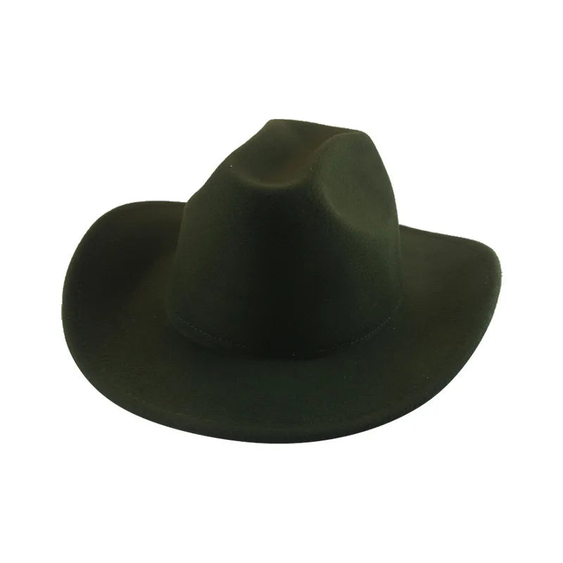 2023 New Arrival Wholesale Punk Fedora Hat 9.5cm Wide Solid Colour Western Cowboy Hat for Men Women Fashion Dress Party Travel
