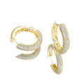 Women's Elegant Fashionable Exaggerated Colored Large C-shaped Rhinestone Crystal Stud Hoop Earrings