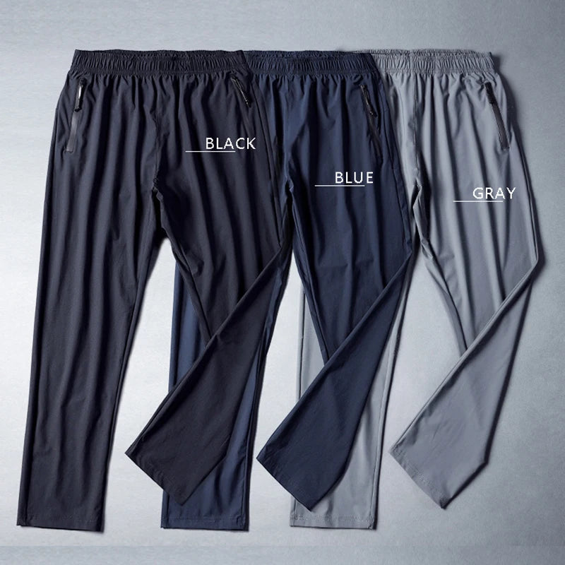 Mens Sports Pants Slim Training Gym Joggers Trousers Quick Dry Fitness Running Long Pants Nylon Bodybuilding Sweatpants