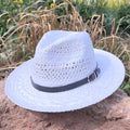 Unisex Paper Straw Fedora Hat Summer Beach Sun Wide Shapable Brim Panama Hat Mexico Sombreros Country Man Village Hat