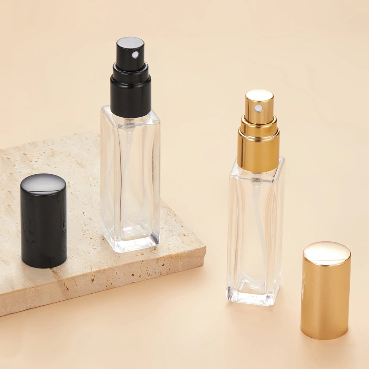 MUB Empty 9ml 10ml Rectangle Refillable Glass Perfume Bottle