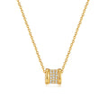 Real Gold Plated Geometric Zircon Chain Pendant Necklace for Women Girl Jewelry AAA Zircon Choker Necklace