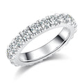 Wish Jewelry Women Moissanite Vvs Iced Ring Silver Hip Hop Simple Line 925 Sterling Silver Engagement Ring With Moissanite