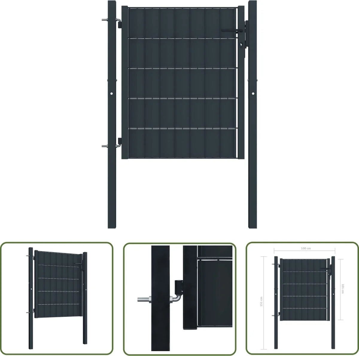 100*124cm Dark Grey Steel Isolation Fence Product Category for Fencing Trellis & Gates