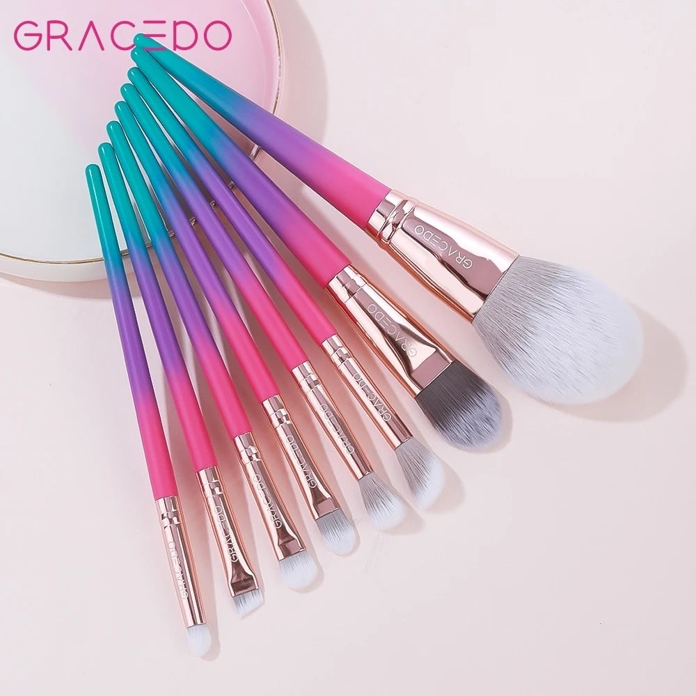 GRACEDO 8PCS Red Purple Blue Gradient Colorful Custom Logo Private Label Professional Luxury High Quality Synthetic Hair Face