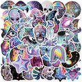 50Pcs Mysterious Holographic Style Logo Graffiti Stickers for Car Phone Vinyl Cool Fashion Fake Laser Sticker