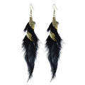 Xuancui Women Unique Design Vintage Boho Feather Earrings Dangle Designs