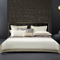 Exquisite White Embroidered Duvet Cover Satin 100% Pima Cotton Bed Sheet Silky Pillowcase Bedding Sets