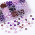 2023 New Purple Series Crystal Beads Jade Glass Glazed Round Beads Diy Handmade Loose Beads for Bracelet Necklace