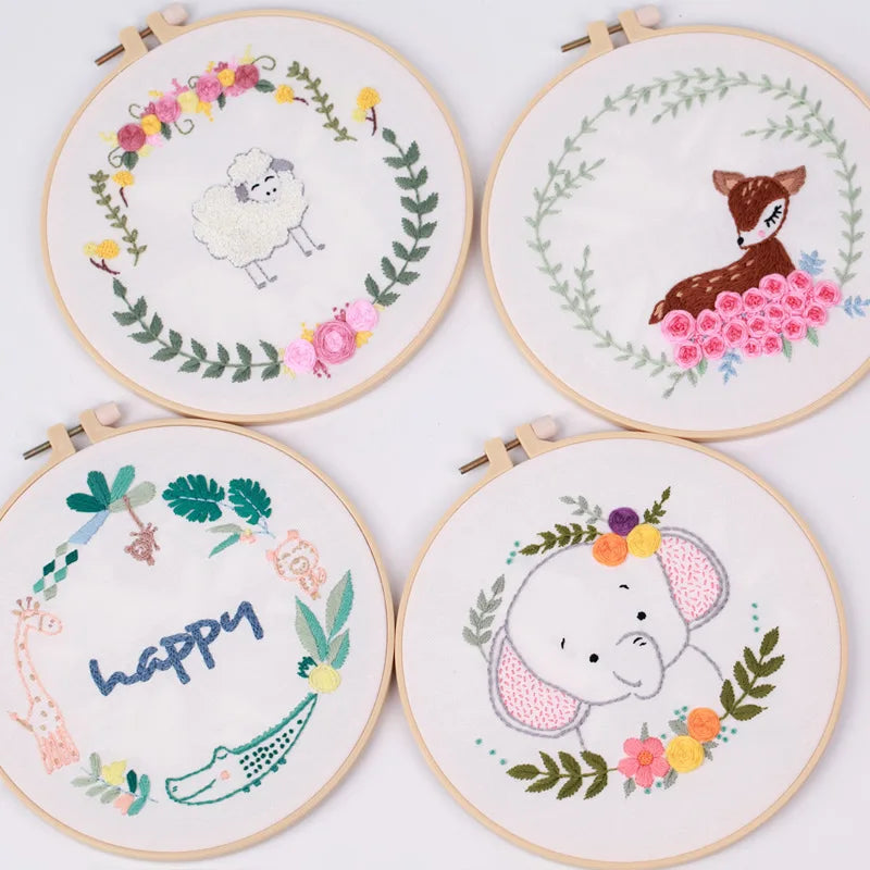 Embroidery Kits Set for Starter with Pattern and Instructions Accept DIY Pattern