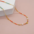 Go2boho Colorful Mixed Seed Bead Crystal Bead Gold Plated Pentagram Necklaces for Women Boho Summer Jewelry Fashion Choker