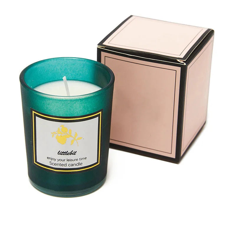 DIY Natural soy wax scented candle glass jar with crystal and dried flowers scented candle for home decoration