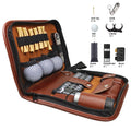 Portable Multifunction PVC Golf Accessories Pouch Set Tool Carrying Bag Light Brown Custom Logo Golf Gifts for Men and Women