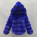 USA Fashion Fur Jacket Winter Bubble Womens Plus Size Hooded Fox Fur Coat
