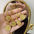 Moge Wholesale Women's Retro Queen Figure Coin Cross Heart Angel Pendant Accessories Necklace Charms for Jewelry Making