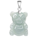 New Style Creativity Natural Stone Crystal Agate Carved Violent Bear Stainless Steel Pendant Necklace Gemstone Jewelry