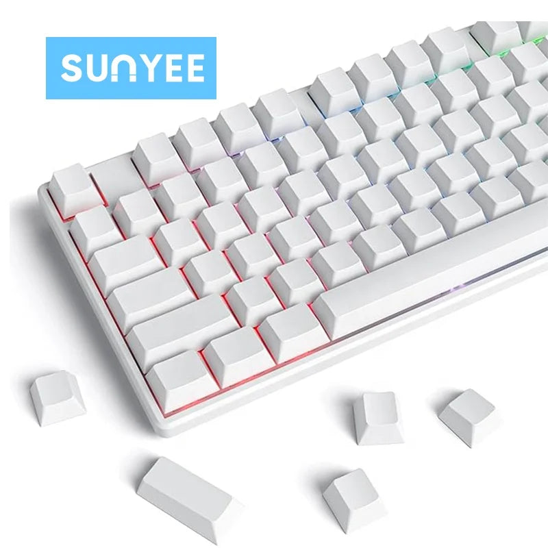 Sunyee Wholesale Blank PBT Keycaps Customized 104-key Mechanical Keyboard Cap for Computer Game Players