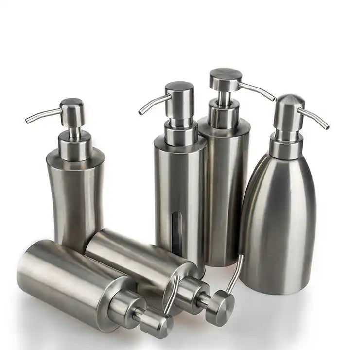 Metal Storage Pump Bottles for Bathroom Reusable Liquid Dispenser Bottle for Laundry Room Salon SPA Restaurant