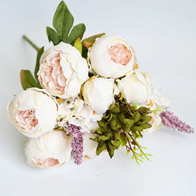 M90 Wholesale 13 Head Artificial Small Peonies Flowers Ted Bakerpure Peony bunch for Home Decor Wedding Decoration