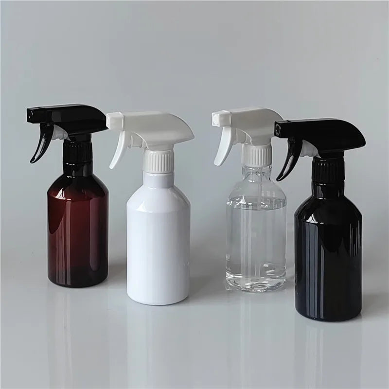 PET350ml White Black Brown Clear Colour Round Oblique Shoulder Hair Spray Bottle Biodegradable Spray Bottle