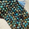 Natural Smooth Charm Gemstone Blue Opal Round Shape Loose Stone Beads for Jewelry Making