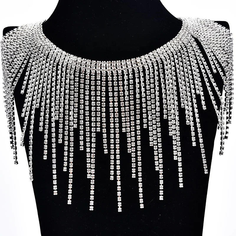 Irregular Long and Short Rhinestone Fringe Trim Bling Diamond Crystal Tassel Chain for Clothing Decorative Accessories