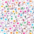 JC Wholesale Acrylic Drip Oil Hole Pentagram Loose Beads 4 * 7mm Flat Round Letter Beads Diy Children Beads