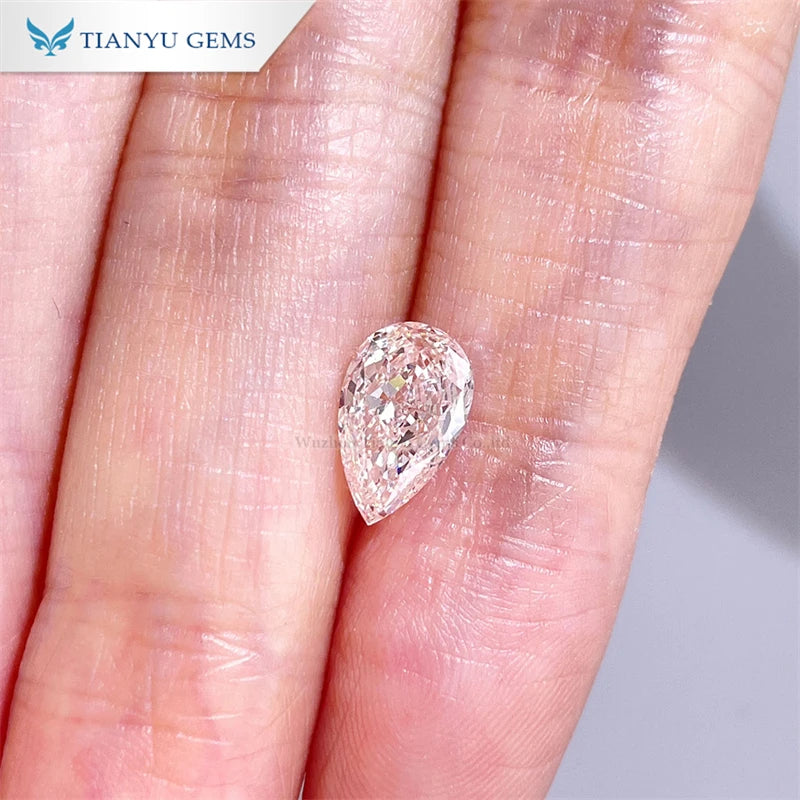 New Arrival Lab Created Diamond IGI Certified Heat Treated Pear Cut Cherry Pink Fancy Light