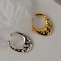 ICEBELA Fashion Jewelry 925 Sterling Silver 18k Gold Plated Irregular Concave and Convex Face Ear Clip Earrings