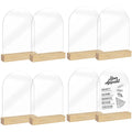 Custom Logo Printed Acrylic Arch Shape Wooden Base Wedding Party Seat Decoration Bar Restaurant Table Number