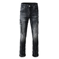 Wholesale Black Vintage Winter Washed Cargo Denim Men's Jeans Fashion High Streetwear Stacked Plus Size Baggy Flared Wide Leg