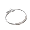 Fashionable Stainless Steel Adjustable Bracelet with Engraving Minimalist Patterned Men's Steel Bracelet
