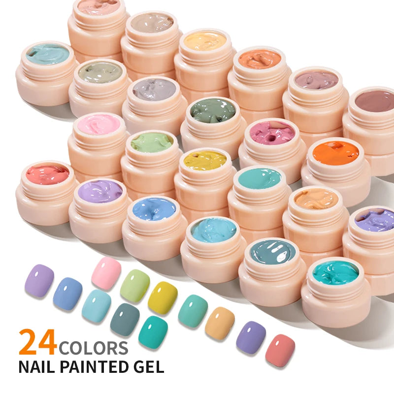 JTING Professional Custom Design Private Label Neon Nail Gel Paint OEM Painting Gel for Nails Kit 24 Colors for Customize Price