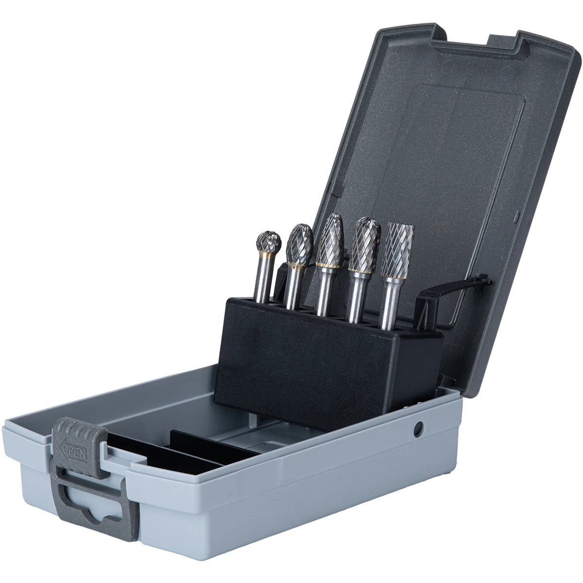 KSEIB 5-PC Metal Burrs Drill Bits Set for Well Drilling with Plastic Case