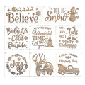 8pcs Christmas Sign Stencils Cute Truck Snowman Santa Claus Winter Holiday Ornament Christmas Templates for Crafts Wood